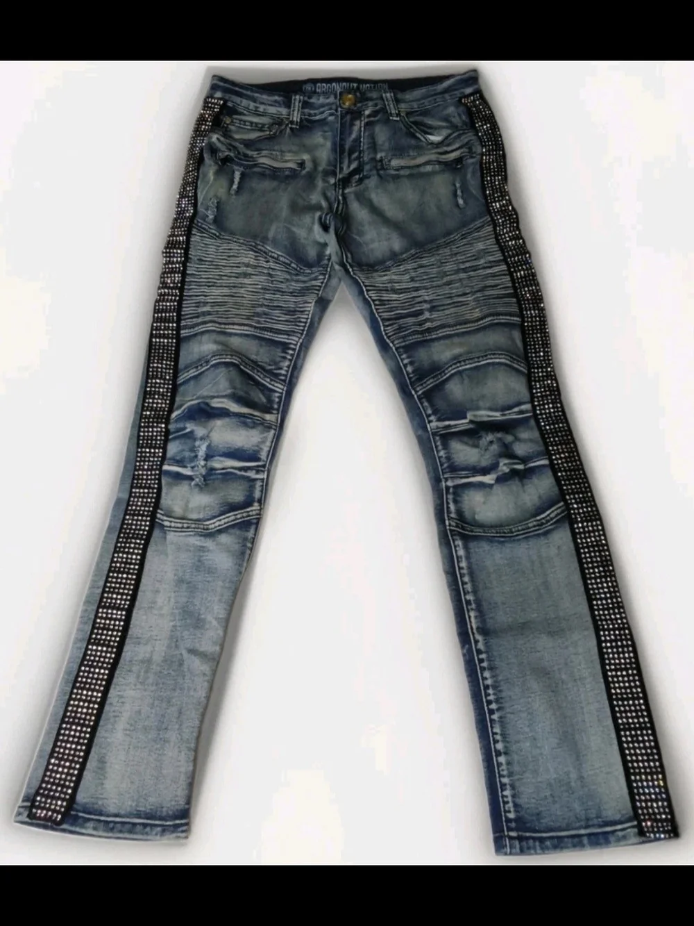 Embellished Light Blue Bootcut Men’s Jeans